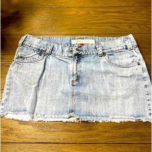 JEANS SALE! Mossimo micro-mini jean skirt. Gently used. Size 13.